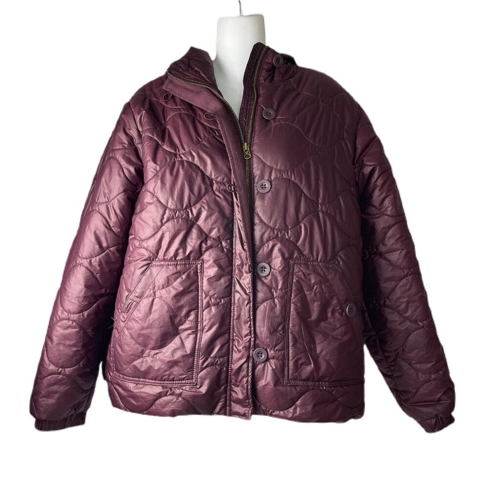 American Eagle Outfitters Maroon Puffer Jacket Size XL Womens